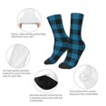 thumbnail image 3 of Honeii Blue Black Plaid Print Children's Colorful Socks,Unisex Kids and Toddlers' Cushioned Sock,Kids Athletic Crew Socks,for Everyday Wear and Sports, 3 of 5