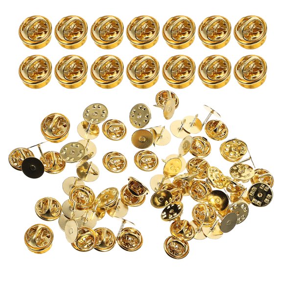 50 Sets Hat Accessories Insignia Badges Backing Holder Clasp Stopper Ends Pin Lapel Pin Back