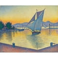 thumbnail image 2 of Paul Signac 24x20 Gold Ornate Framed and Double Matted Museum Art Print Titled - Port Au Soleil Setting, Opus 236 (Saint-Tropez) (1892), 2 of 4
