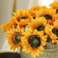 thumbnail image 7 of 6/12Pcs Artificial Sunflowers Long Stem Silk Fake Sunflower Large Fake Sunflower Decoration for Home Wedding Party Vase Floral Arrangement Décor, 7 of 7