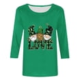thumbnail image 4 of Meichang Hauts à Manches 3/4 pour Femmes, T-Shirts Graphiques Verts, Blouses Décontractées à Col Rond, Joyeux St Patricks Day, 4 of 4
