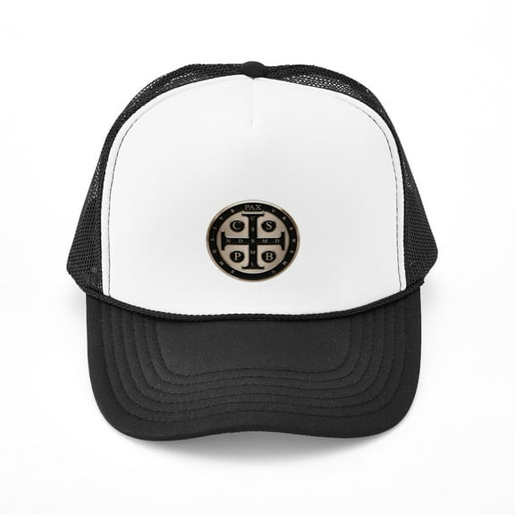 CafePress - St. Benedict Medal - Adjustable Unisex Printed Trucker Hat with Mesh Back