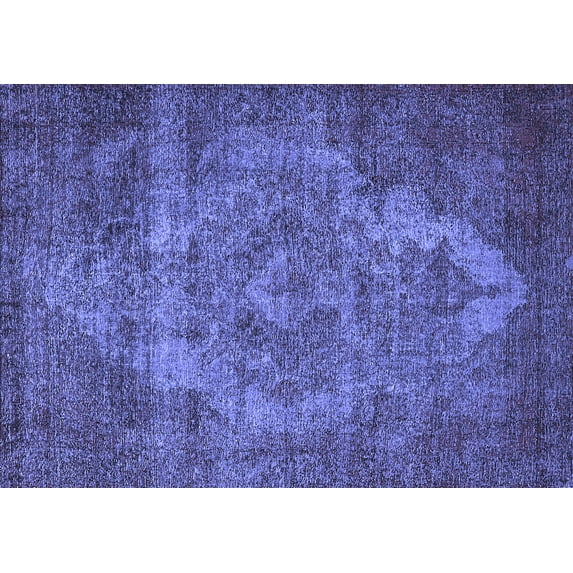 Ahgly Company Machine Washable Indoor Rectangle Oriental Blue Industrial Area Rugs, 8' x 12'