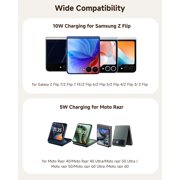 SwanScout Wireless Charger for Samsung Z Flip 7 FE/Z Flip7, SwanScout 501S, Fast Wireless Charging Stand for Samsung Galaxy Z Flip 7/6/5/4/3/2/1, Foldable and Portable Wireless Charger (No Adapter)