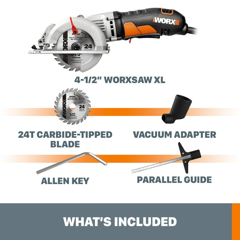 Worx Wx439l 4.5 Amp Worxsaw 4.5 Electric Compact Circular Saw