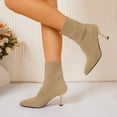 thumbnail image 6 of Eltusu Women High Heels, Fashion None Slip Kitten Heel Pointed Toe Dress Shoes Khaki Size 7.5, 6 of 6