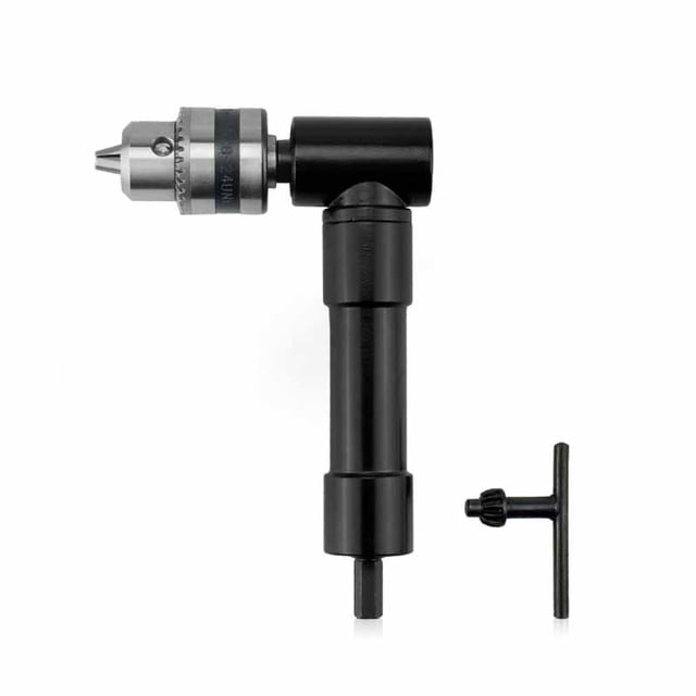 Mistaha Adaptateur d'Extension pour Perceuse à Angle Droit à 90 Degrés avec Mandrin Sans Clé - Accessoire de Perceuse Sans Fil pour Espaces Étroits