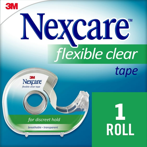 Nexcare Flexible Clear First Aid Tape w/ Dispenser, 3/4" x 7 yds