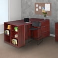 thumbnail image 2 of Regency Legacy Stand Up Desk/ 3 Lateral File Quad with Bookcase End- Mahogany, 2 of 6