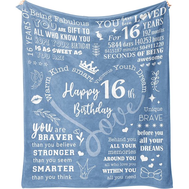 LHSHID Best Gifts for 16 Year Old Girl 16 Birthday Decorations for Girls 50"x60"