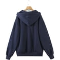 thumbnail image 3 of Women's Zip Up Long Sleeve Oversized Drawstring Hoodie Hooded Sweatshirt,Navy Blue,M, 3 of 6
