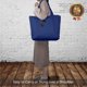 thumbnail image 2 of Bolsa de lona con diseño superior, reutilizable, para compras de comestibles, azul, 2 of 7