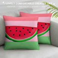 thumbnail image 3 of ONETECH Watermelons Throw Pillow Covers  Summer Fruit Watermelon Slice with Black Seeds Red Green Stripes Pillowcases Cushion Cover for Men Women Sofa Bed, 3 of 5