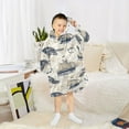 thumbnail image 6 of joogoo Wearable Blanket Hoodie for Retro Sea Turtle Sailboat Oversized Sherpa Hooded 3-14 YR M, 6 of 7