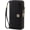 Black, variant on Wallet for Women Leather Double Zipper RFID Blocking Card Holder, Large Capacity Clutch Wallet with Wristlet
