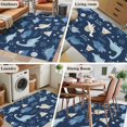 thumbnail image 6 of 4x6 Washable Area Rug, Children's Day Non-Slip Rectangle Rug for Living Room Office, Cartoon Blue Dinosaurs Volcanoes Palm Tree Deep Blue Indoor Accent Floor Mat for Home Decor, 6 of 9
