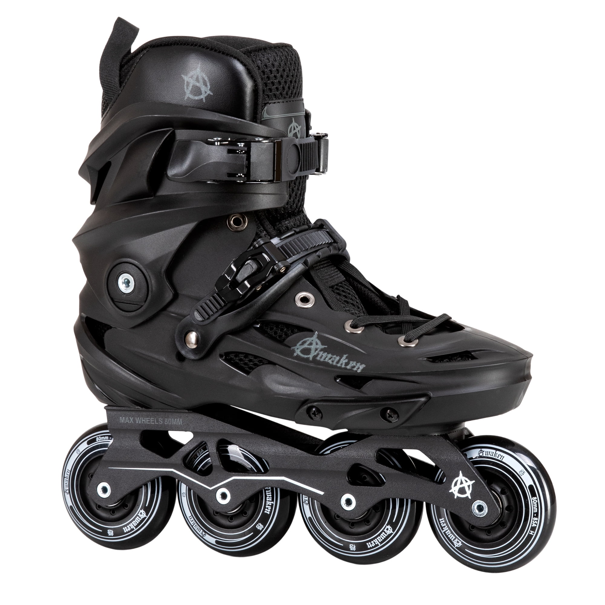 Awaken 4 Wheel Inline Skate Roller Blades (Black, 12)
