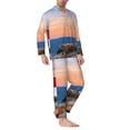 thumbnail image 2 of Hirioo Lighthous1 for Men's Pajama Sets 2 Piece Pjs Men's Long-Sleeved Pajama Set Button Down Sleepwear,S-XXL-Small, 2 of 7