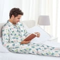 thumbnail image 5 of KLL Sea Turtle Sleepwear Mens Flannel Pajamas,Long Cotton Pj Set, 5 of 7