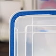 thumbnail image 3 of IRIS USA 74 Quart WeatherPro™ Multi-Purpose Storage Box, Clear with Blue Buckles, Set of 3, 3 of 7