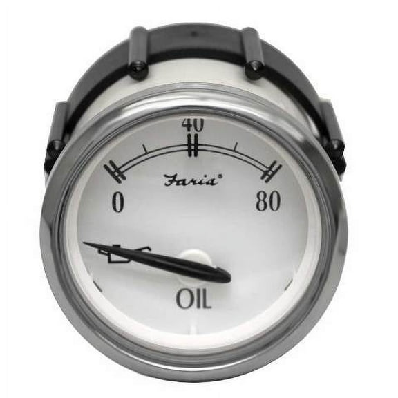 Faria Boat Oil Pressure Gauge GP7836A | Newport Silver Bezel 2 Inch