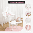 thumbnail image 3 of Elegant de madera para niños vanity set mirror & stool para princess makeup dressing pretend play beauty, 3 of 6