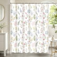 thumbnail image 4 of FRAMICS Watercolor Floral Shower Curtain Sets with Rugs, Colorful Wildflower Bathroom Sets with Hooks, Waterproof Fabric Bathroom Curtains, Machine Washable, 4 of 10
