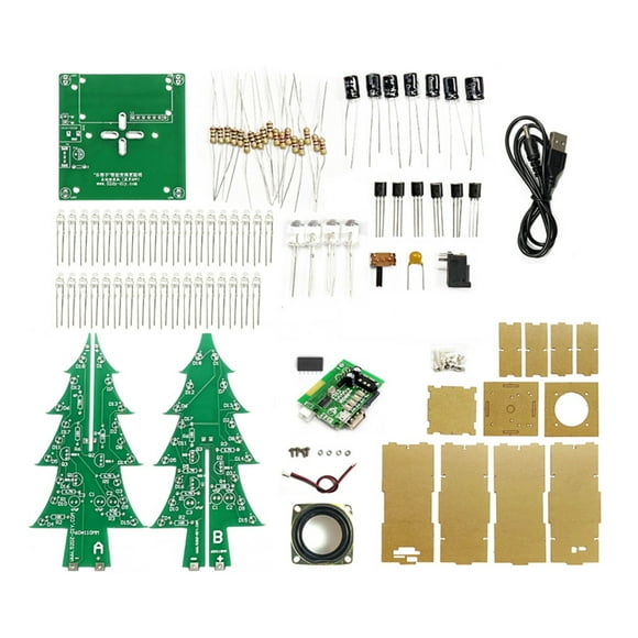 Kit de soldadura Cateissary Placa de circuito electrónico ABS DIY para altavoz giratorio de árbol de Navidad Estilo 4