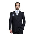 thumbnail image 2 of Statement Pure Wool Solid Navy 3 Piece Suit TZ-100 By Alberto Nardoni Brand Designer, 2 of 3