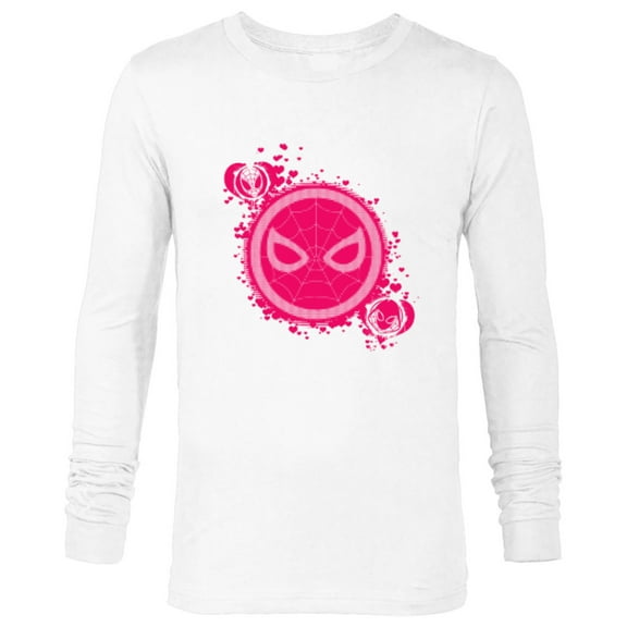 Marvel Spider-Man and Ghost-Spider Hearts Valentine's Day - Long Sleeve T-Shirt for Men - Customized-White