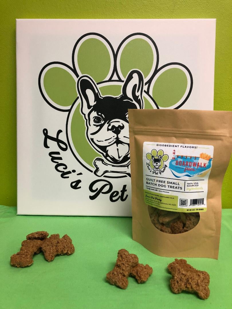 Boardwalk Fries "Idaho Potato Biscuits" Homemade Dog & Puppy Treats! Gift Box with 4 - 6 oz. Treat Bags