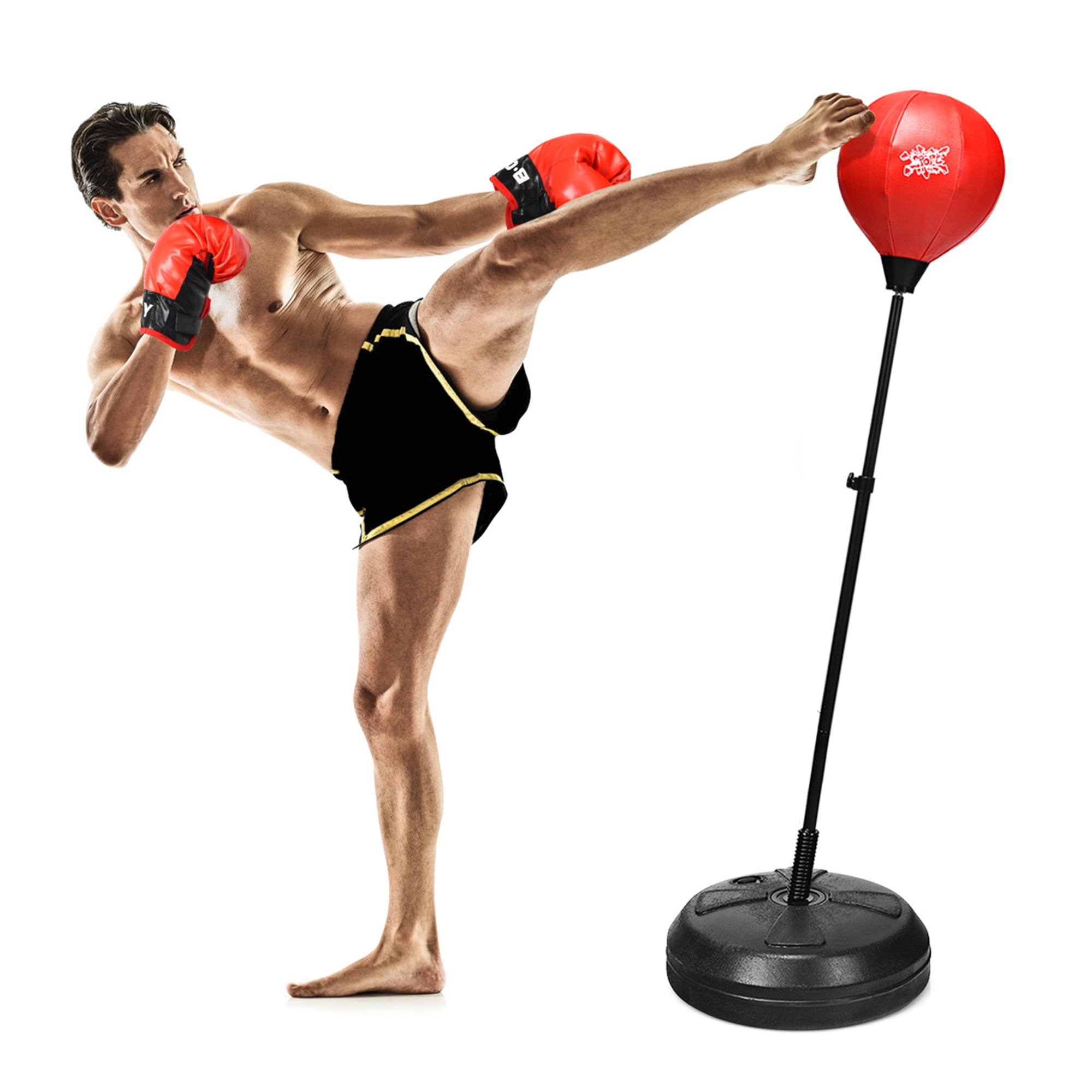 Costway Boxing Punching Bag w Height Adjustable Stand Boxing Gloves Walmart