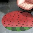 thumbnail image 4 of Watermelon Print Round Carpet Circle Rug Outdoor Patio Area Rug Washable Large Area Rugs Hallway Room Decor Fitness Mats, 4 of 8