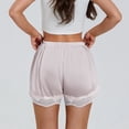 thumbnail image 2 of WHEANG Womens Shorts Lace Satin Safety Shorts Summer Thin Anti-Roll Slip Shorts Stretchy Seamless Underdress Shorts Reusable Casual Loungewear Short Leggings for Summer Dress Size XL Purple, 2 of 7