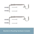 thumbnail image 5 of Kenney 3/4" Adjustable 4.5-6.125" Curtain Rod Mounting Brackets, Set of 2, Polished Pewter, 5 of 5