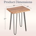 thumbnail image 4 of Alaterre Furniture 27” Tall Natural Edge End Table with Metal Hairpin Legs, 4 of 13