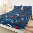 thumbnail image 3 of Homewish Retro Gamepad Console Bed Sheets,Modern Gamer King Sheets,Red Blue Sheet Set For Boys Kids,Ultra Soft Home Decor,4pcs, 3 of 7