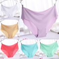thumbnail image 3 of Solid Women Invisible Seamless Soft Thong Lingerie Briefs Hipster Underwear Panties, 3 of 3