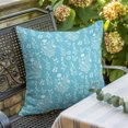 thumbnail image 3 of Throw Pillow Covers 16x16 Inch, Sky Blue Botanical Decorative Pillow Cases for Couch Sofa Bed, Spring Summer Chic Wildflowers Cotton Linen Square Home Decor Pillowcases with Hidden Zipper, 3 of 9