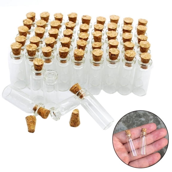 NOVELAR Small Glass Bottles, 1ml, 10 Count, Perfect for Organizing Beads, Samples, and Miniature Supplies