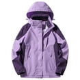 thumbnail image 4 of GEWSEY Womens Winter Snow Jacket Mountain Hiking Jacket Windbreaker Rain Coat Plus Size Outdoor Jacket Fleece Lined Down Coat (Light Purple, XL), 4 of 5