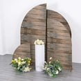 thumbnail image 6 of Efavormart Set of 4 Brown Spandex Chiara Backdrop Stand Covers With Rustic Wood Print, Fitted Covers For Half Moon Wedding Arches - 2.5ft, 5ft, 6ft, 7ft, 6 of 11