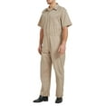 thumbnail image 2 of Toptie Men's Short Sleeve Coverall Khaki Coverall, Workwear Coverall Regular Size, 2 of 5