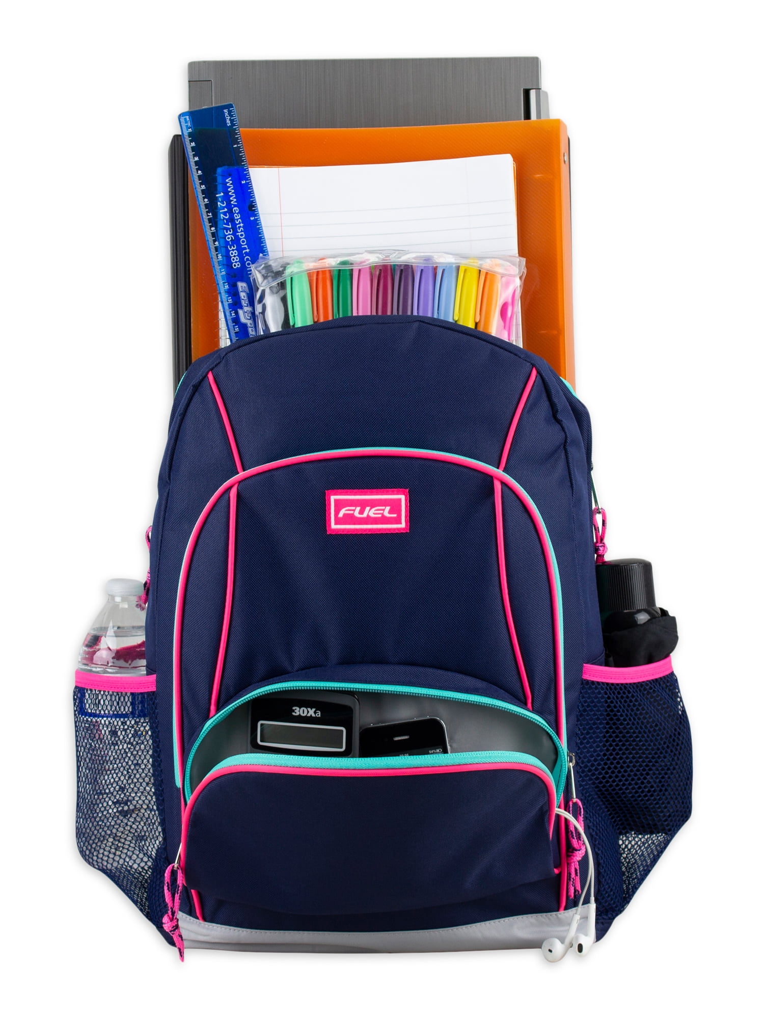 Fuel Unisex Triple Pocket Backpack, Deep Cobalt