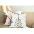 thumbnail image 2 of Ambesonne Music Throw Pillow Cover 2 Pack, Instrument Tambourine Trumpet, 20", White Chocolate, 2 of 7