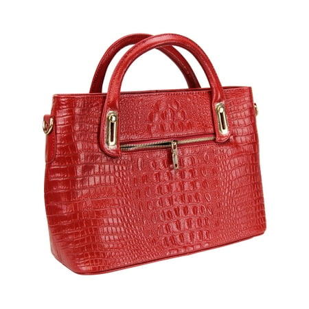 Women's Fashion Leather Handbag Shoulder Bags Tote Purse (Red