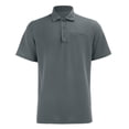 thumbnail image 4 of Men's Solid Casual Polo Shirt - Button Front Lapel Short Sleeve Ice Silk Breathable Lightweight Summer Top Black, 4 of 4