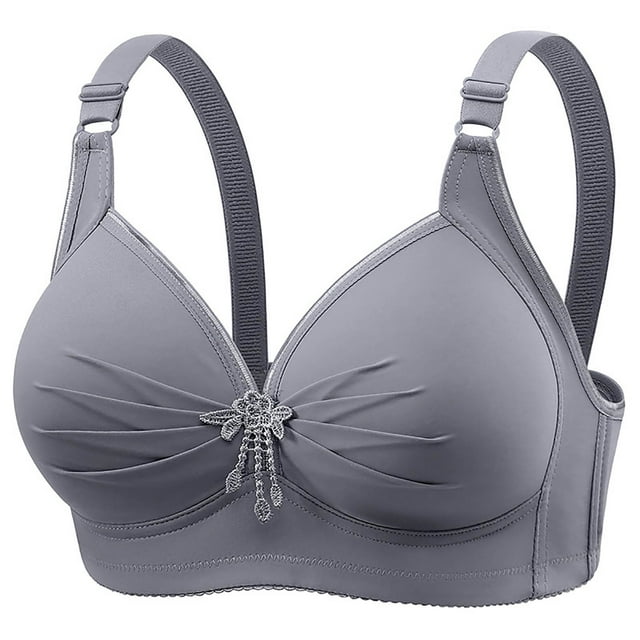 Fgnfyis Soutien-Gorge Tube Respirant Mode Décontractée pour Femmes Sans Armature, Soutien-Gorge de Rassemblement et de Réglage pour Femmes Âgées Gris 38