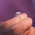 thumbnail image 3 of VIRELLA 4 Carat Radiant Cut Moissanite Engagement Ring and Truly Wedding Band Set for Women, D color VVS1 18K White Gold Plated S929 Silver Promise Ring，, 3 of 6