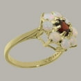 thumbnail image 3 of LBG British Made 9k Yellow Gold Natural Garnet & Opal Womens Statement Ring - 33 size options - Size 10, 3 of 6